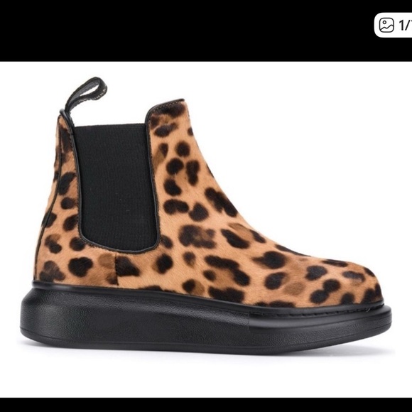 Alexander McQueen Shoes - Alexander McQueen Leopard Print Chelsea Boots - NWOT